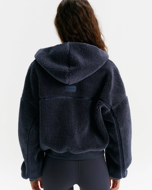 Cropped Hooded Fleece - Midnight Blue