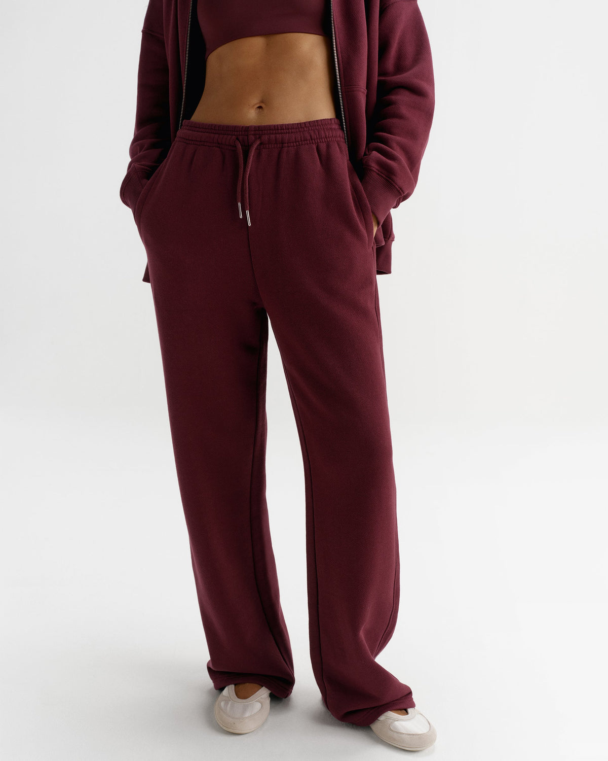 Classic Straight Leg Sweatpants - Damson