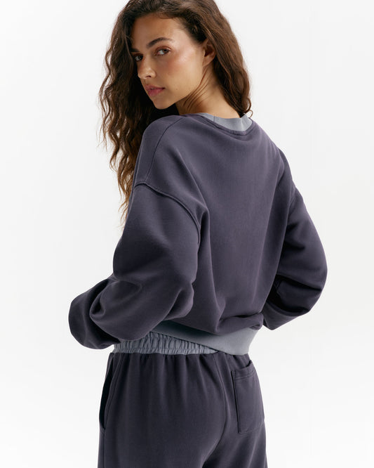Washed Sweatshirt - Navy Blue