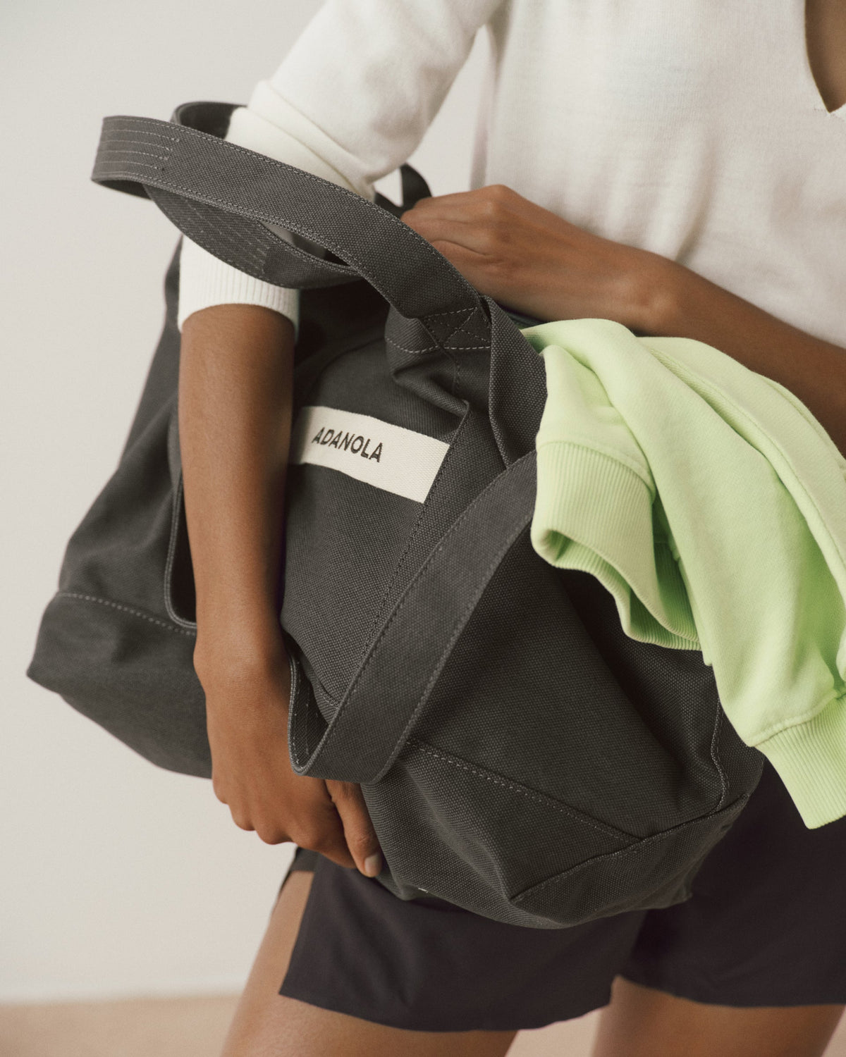 Heavy Canvas Washed Tote Bag - Coffee Bean