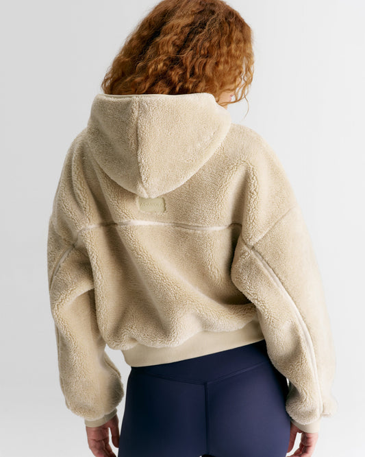 Cropped Hooded Fleece - Oatmeal