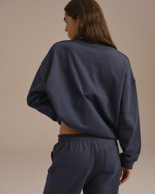 Oversized Sweatshirt - Washed Midnight Blue