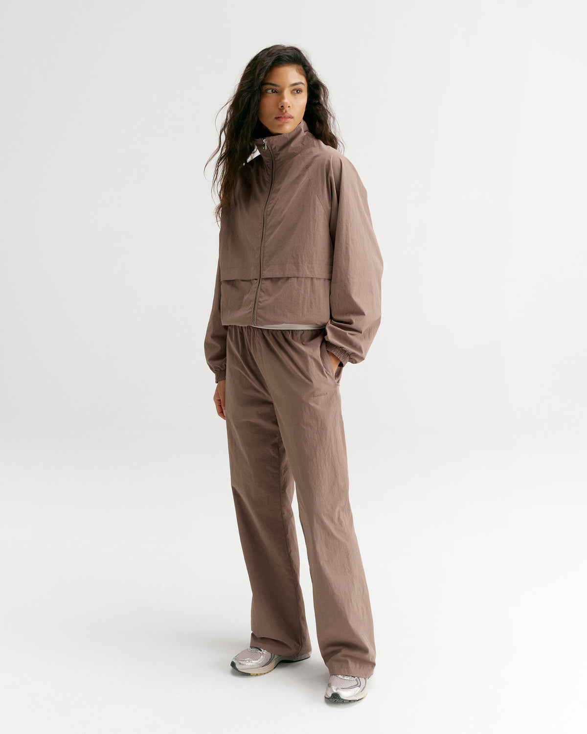 Raglan Storm Flap Track Jacket - Mink Brown