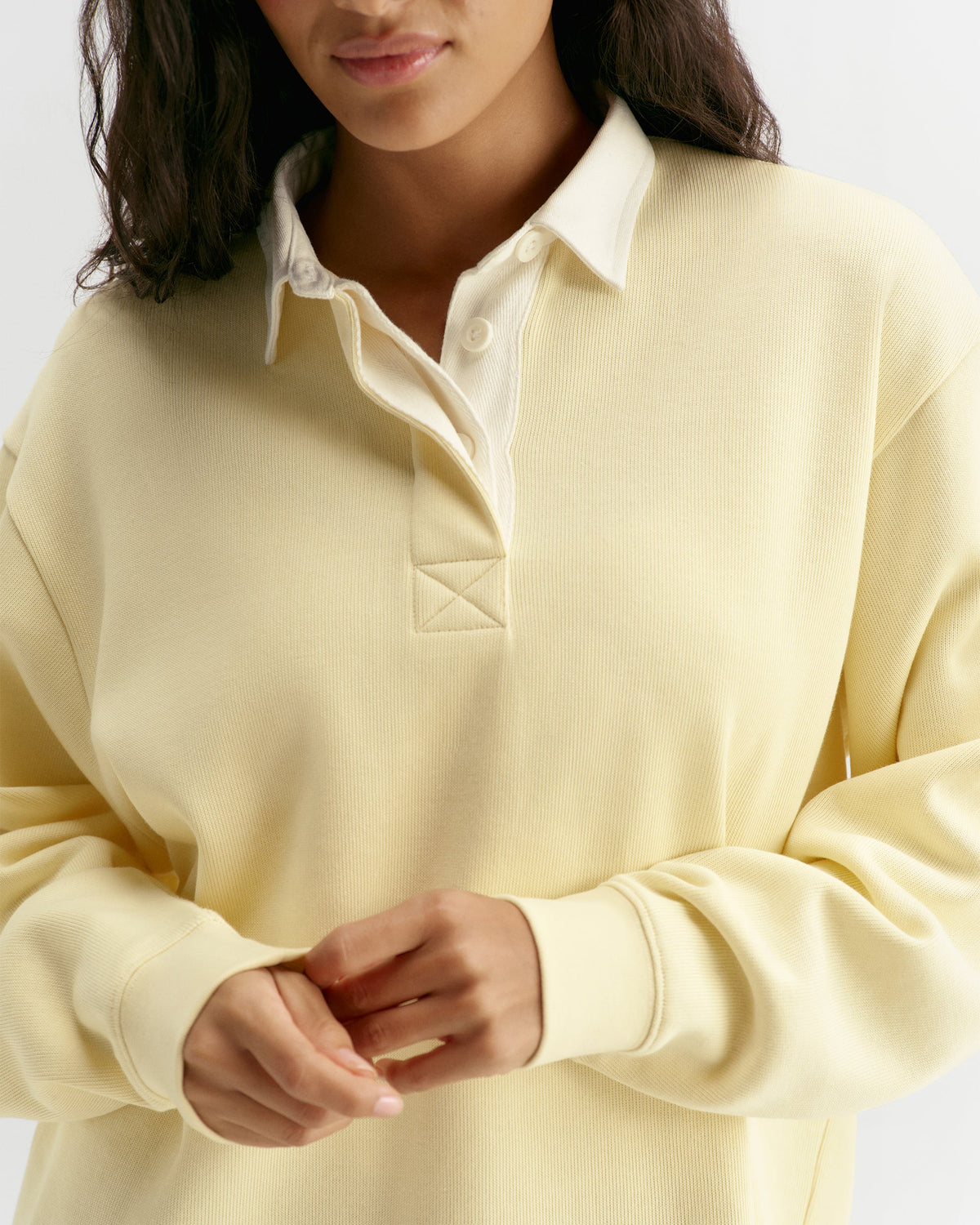 Oversized Rugby Sweatshirt - Buttercream