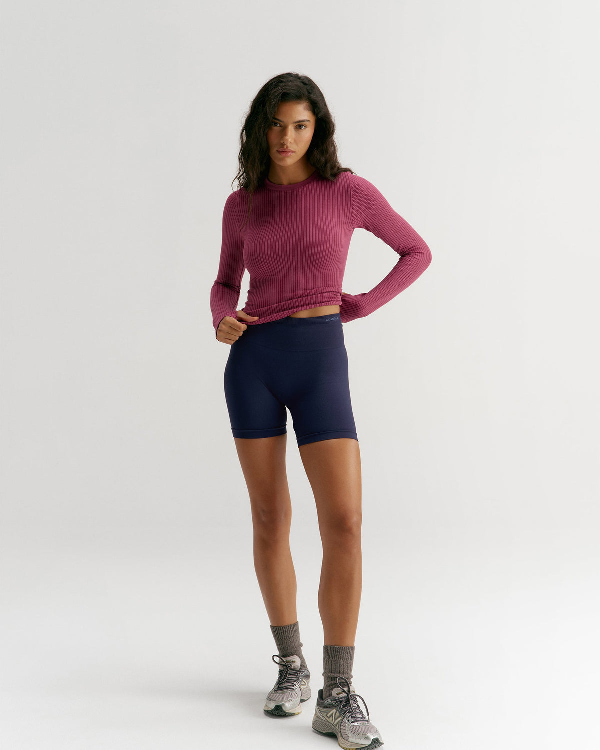 Classic Seamless Crop Shorts - Navy Blue