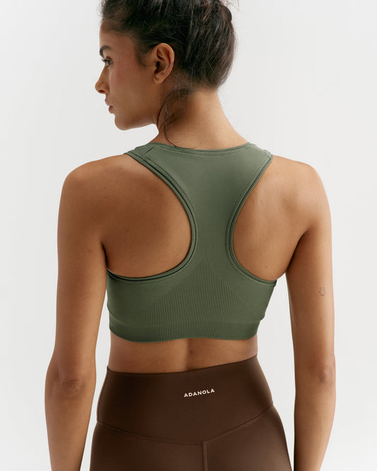 Classic Seamless Racer Back Bra - Thyme Green