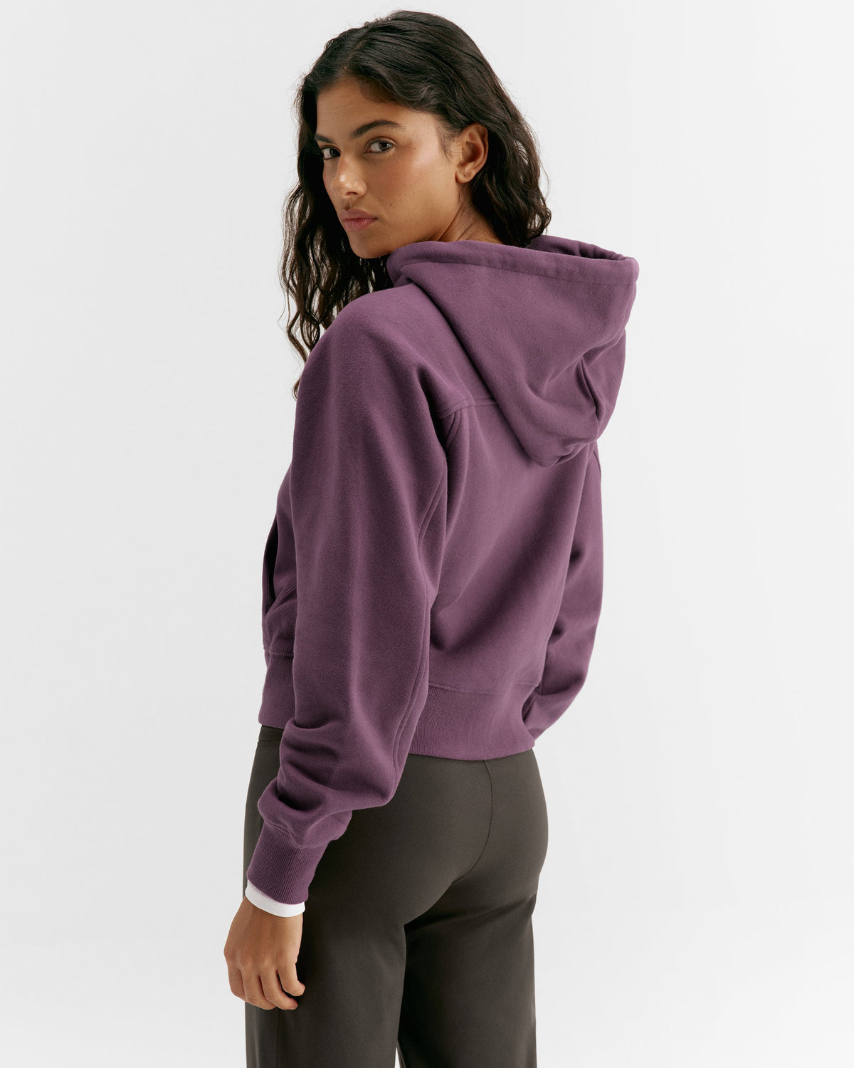 Zip Through Hoodie - Elderberry Purple