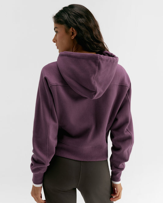 Zip Through Hoodie - Elderberry Purple