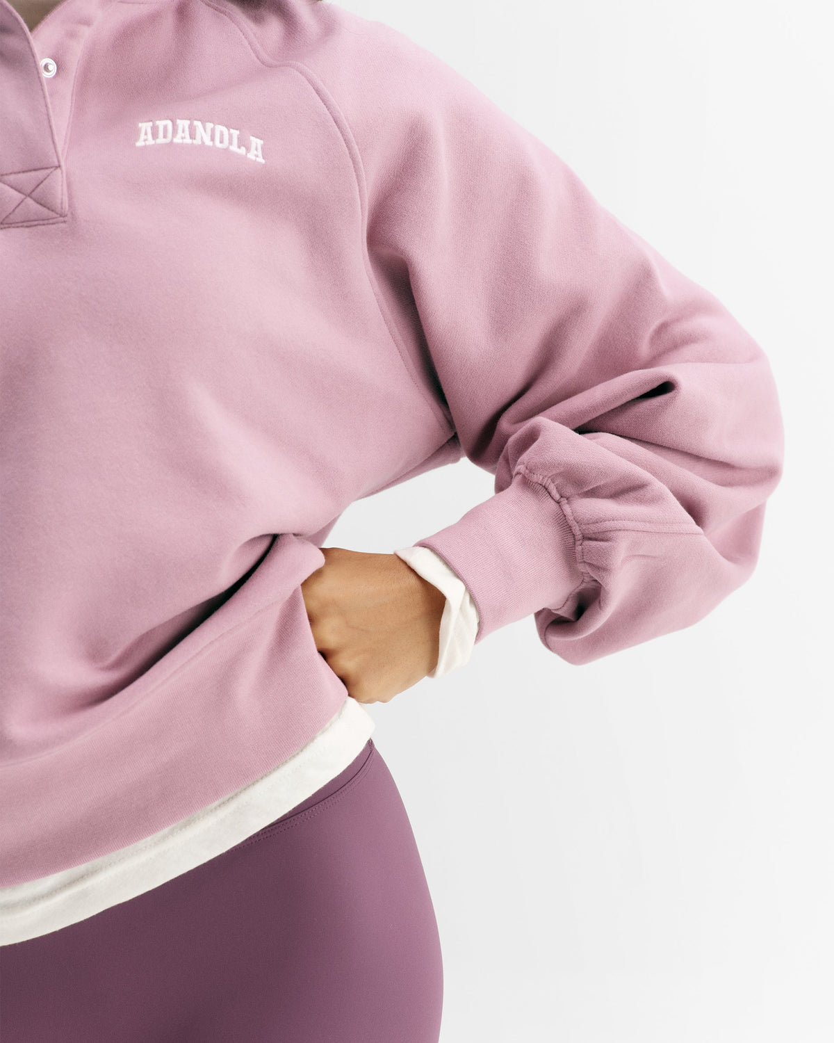 Henley Sweatshirt - Dusty Mauve