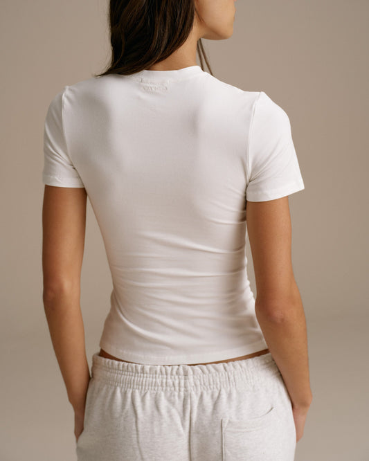 Cotton Short Sleeve Top - White