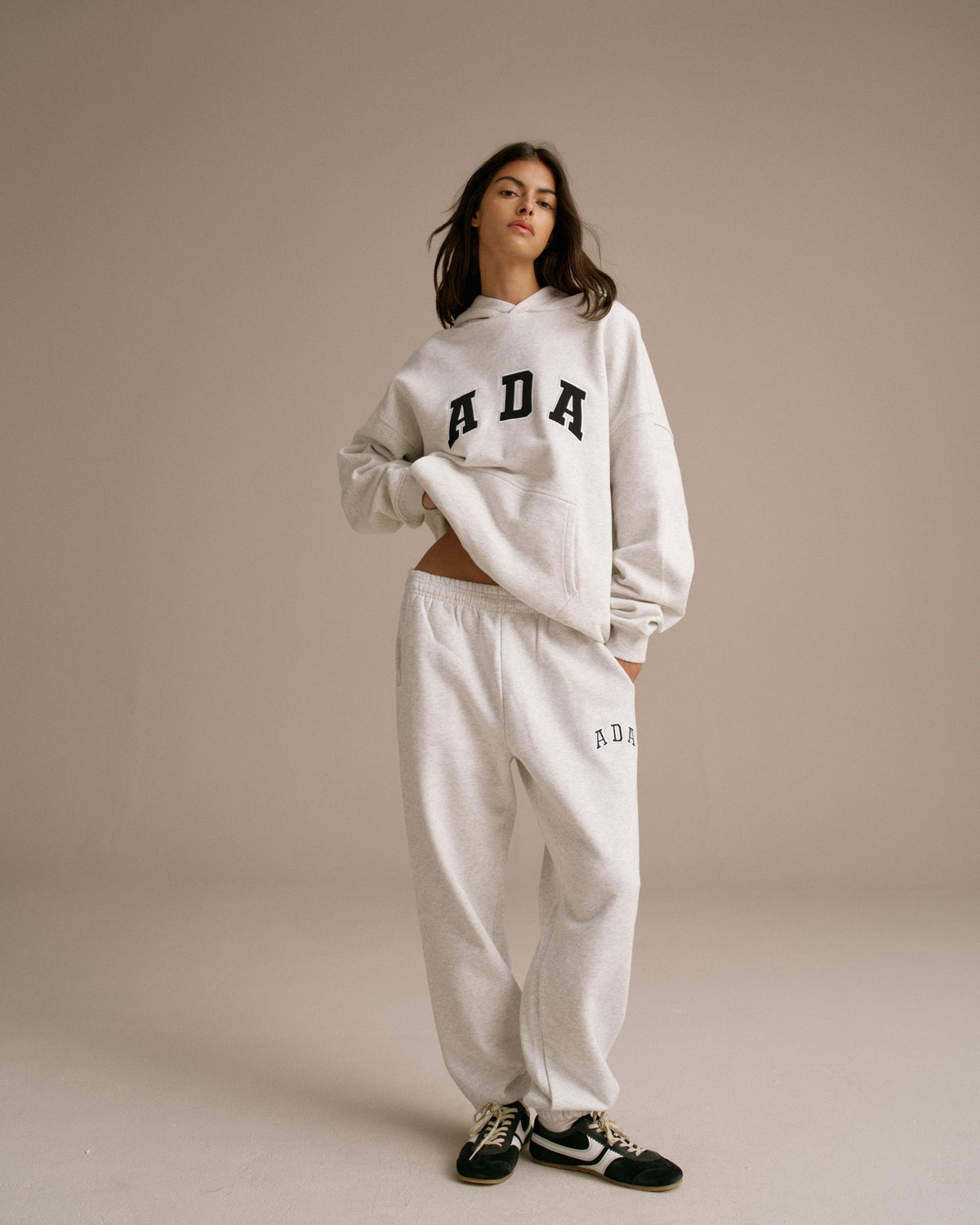ADA Oversized Hoodie - Light Grey Melange