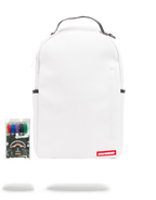 THE SPRAYGROUND DIY WHITE BACKPACK (VEGAN LEATHER & INNER MONEY LINING) & MARKERS INCLUDED
