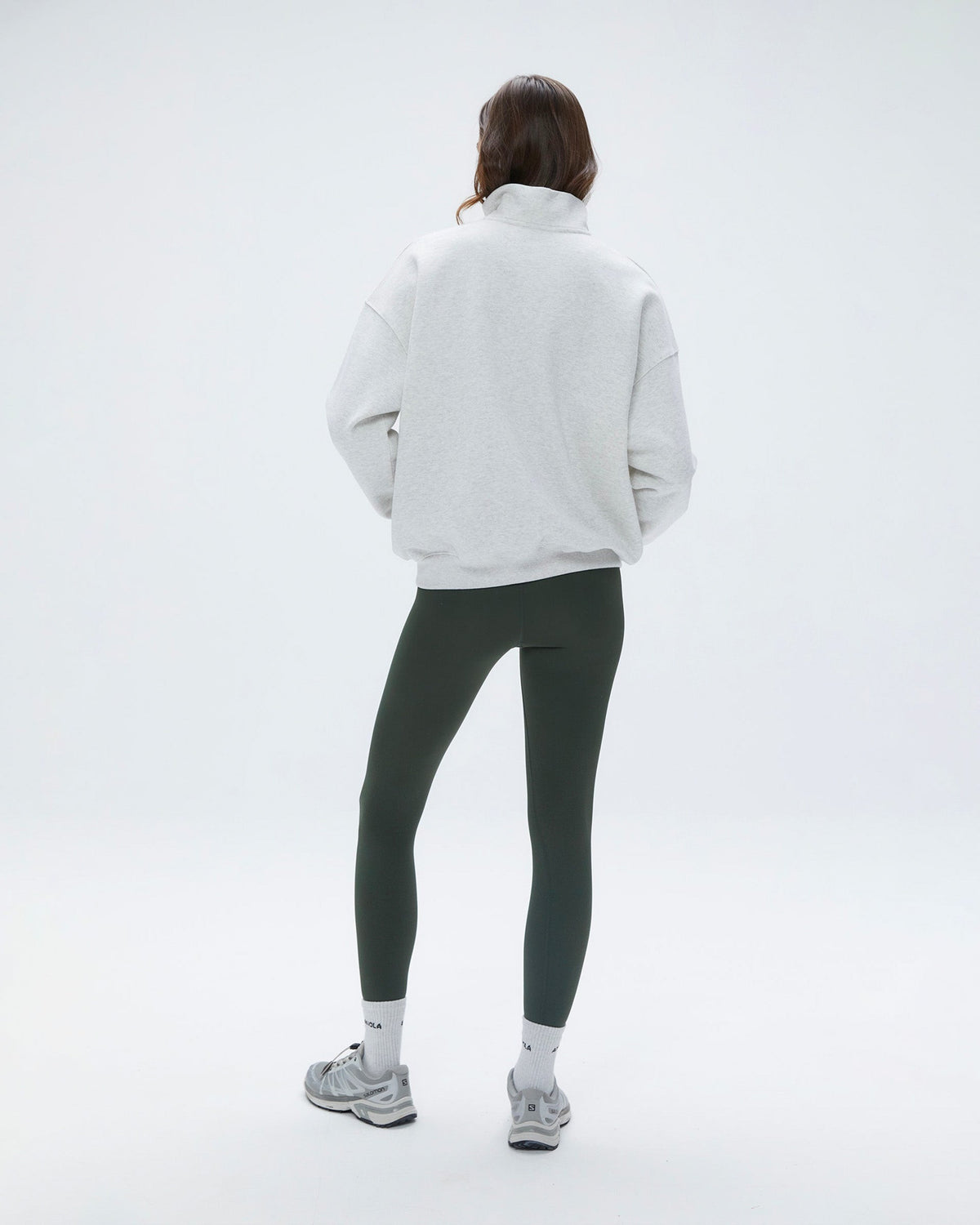 Oversized Full Zip Sweatshirt - Light Grey Melange