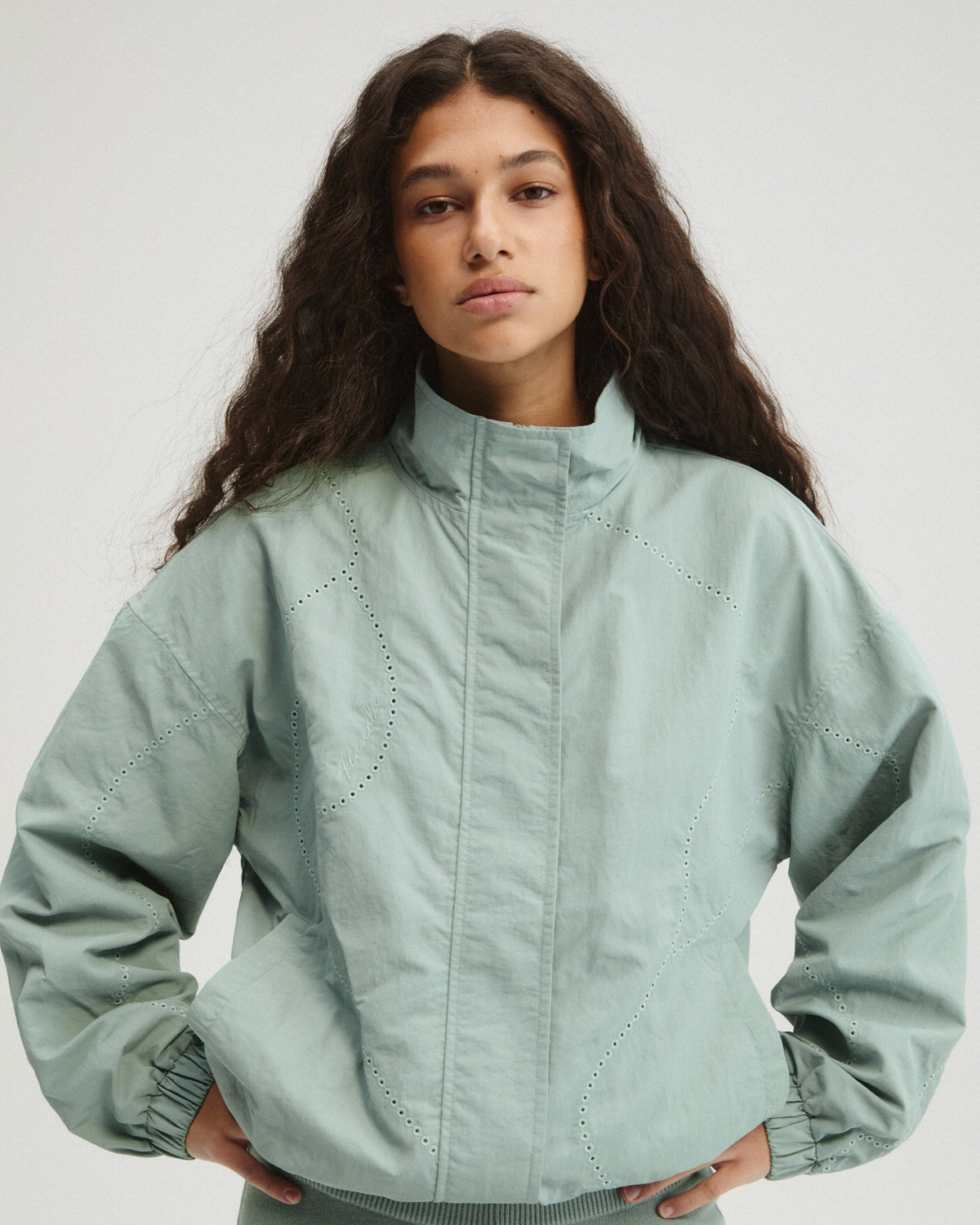 Laser Cut Track Jacket - Cloud Blue