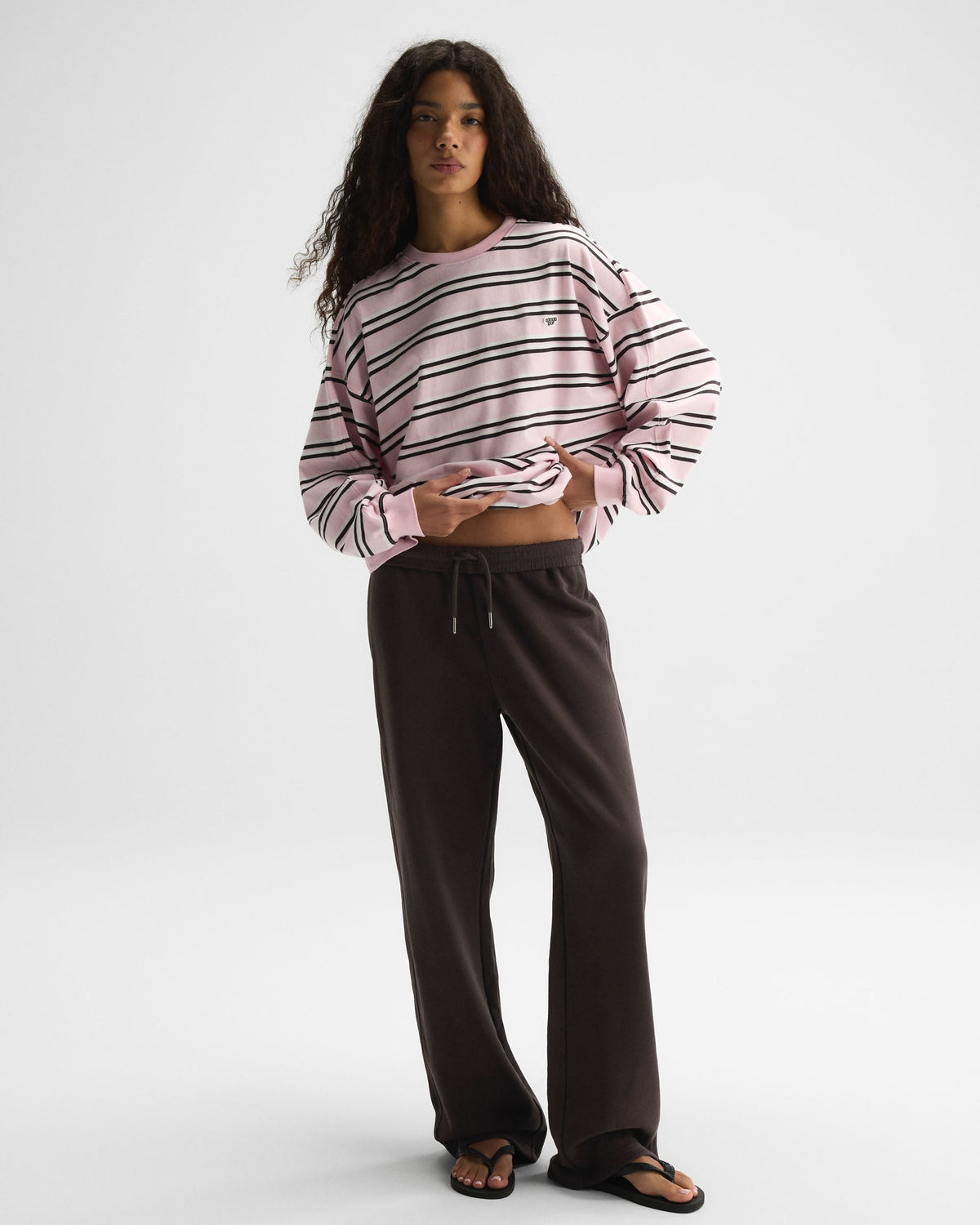 Stripe Oversized T-shirt - Cloud Pink