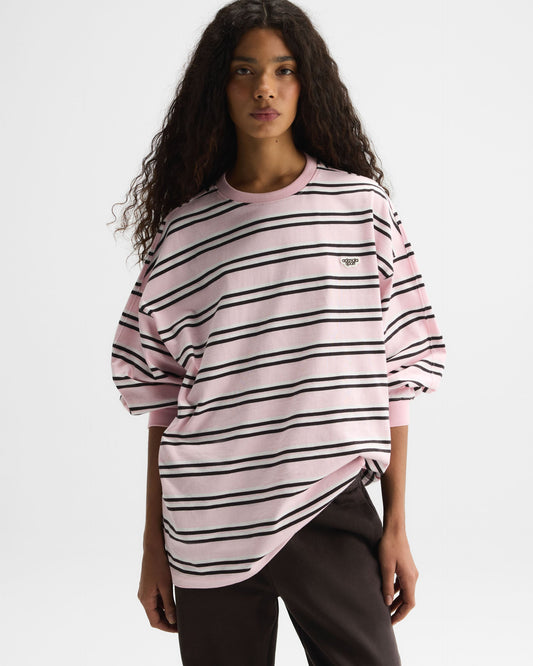 Stripe Oversized T-shirt - Cloud Pink