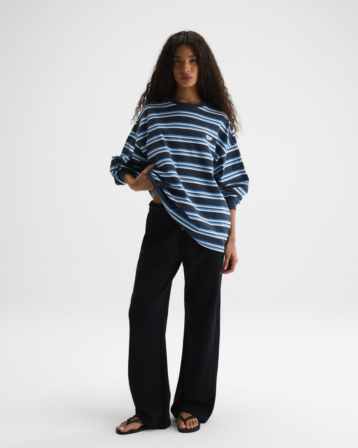 Straight Leg Sweatpants - Black