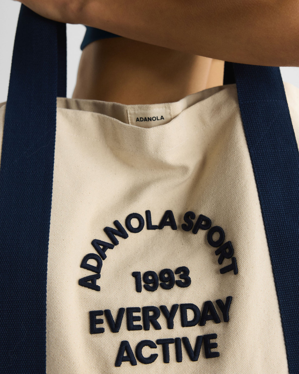 Contrast Canvas Tote Bag - Cream