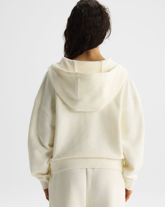 Zip Through Hoodie - Marshmallow White