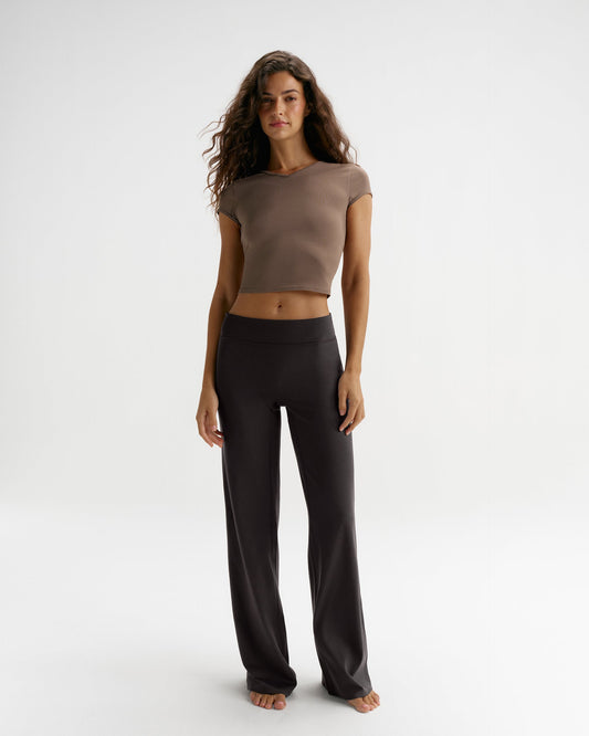 Low Rise Yoga Pants - Coffee Bean