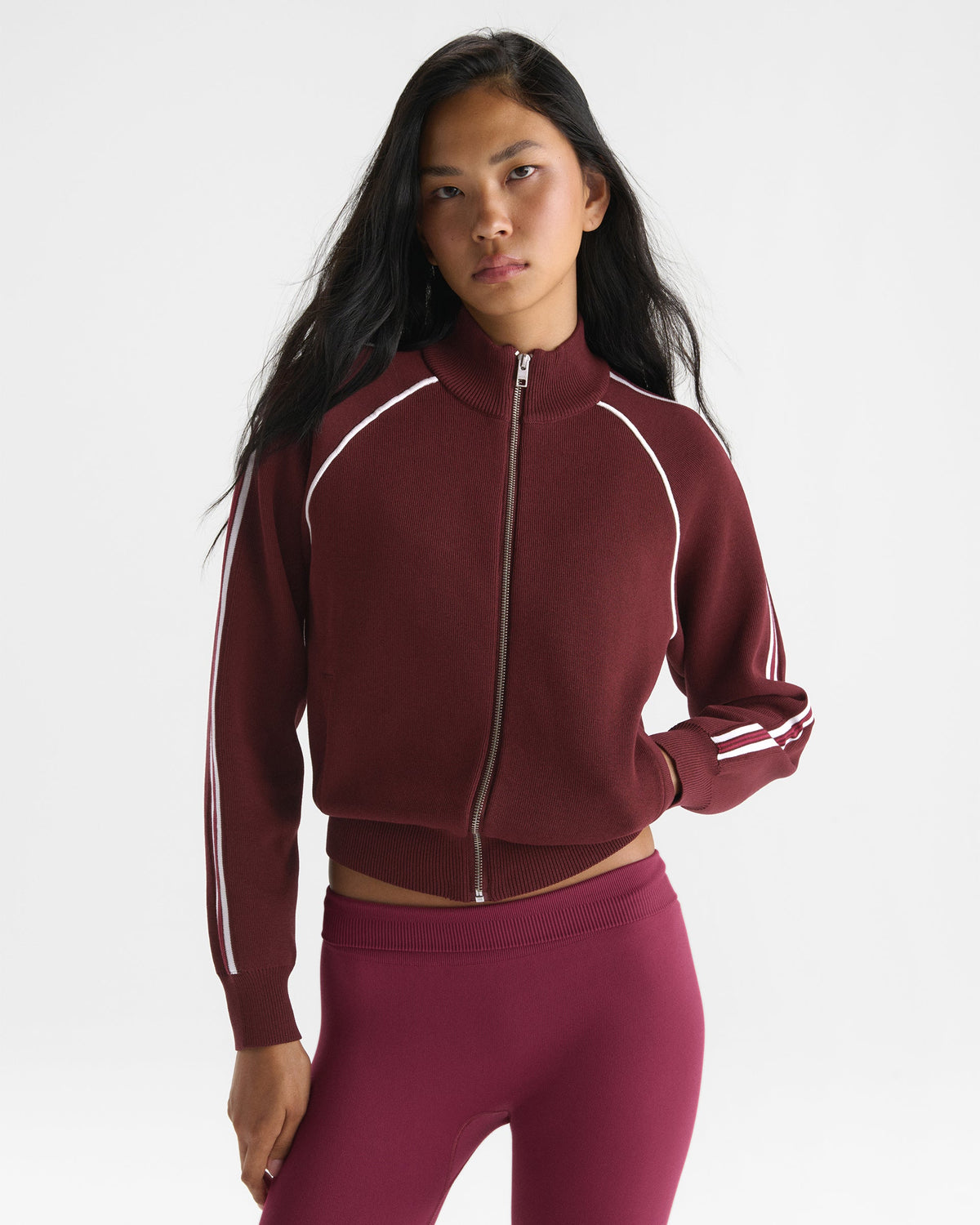 Knit Track Jacket - Damson