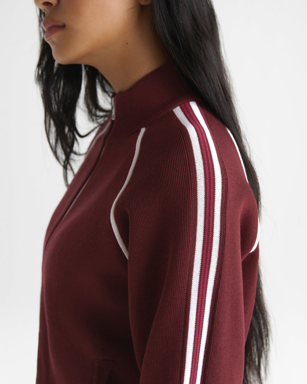 Knit Track Jacket - Damson