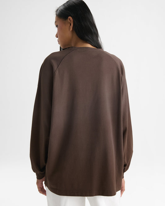 Washed Long Sleeve T-shirt - Chocolate Brown