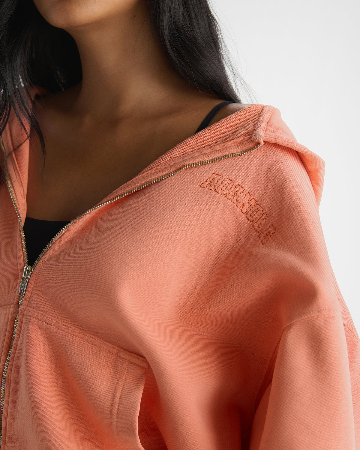 Relaxed Zip Through Hoodie - Melon Sorbet