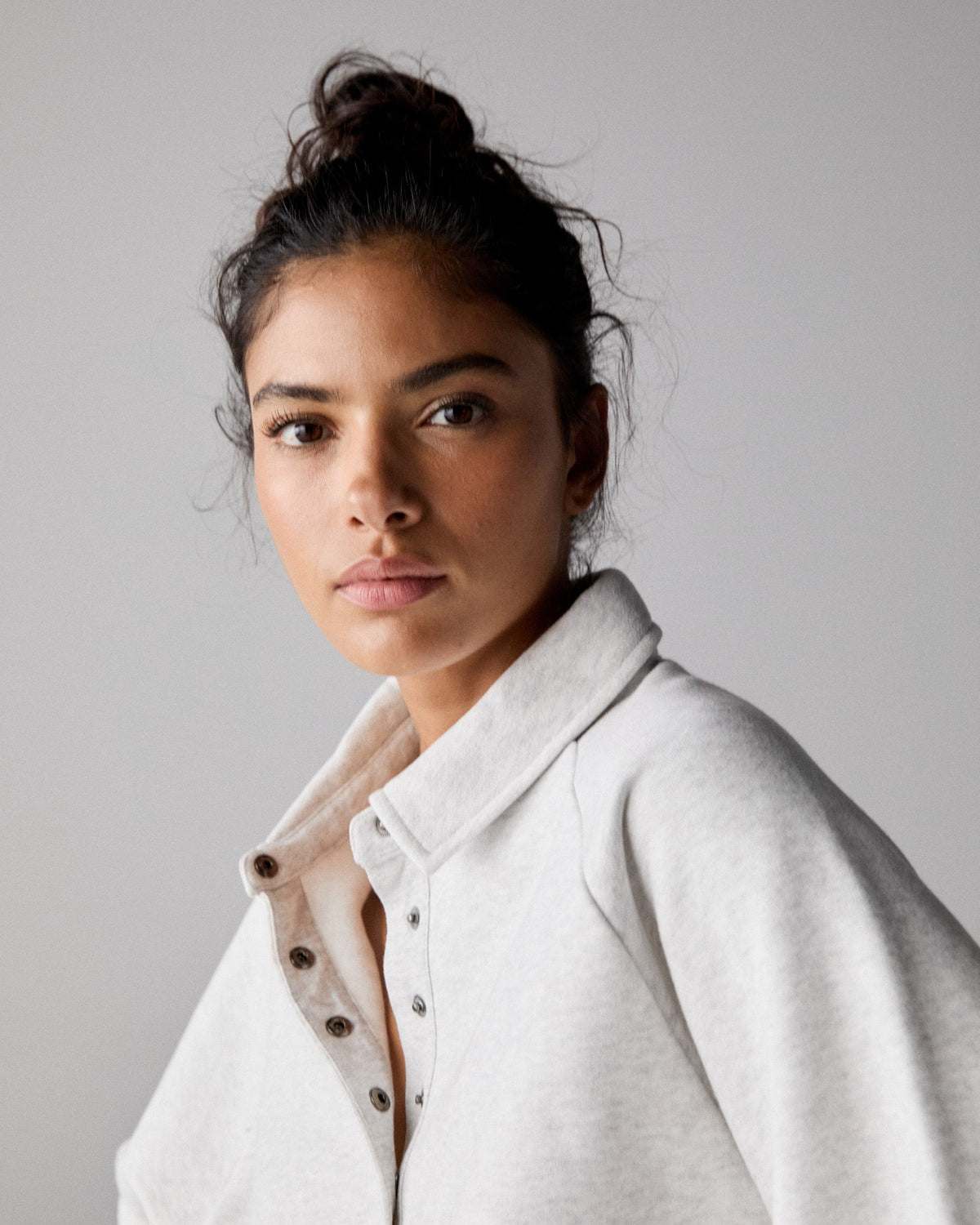 Slouchy Sweatshirt - Light Grey Melange