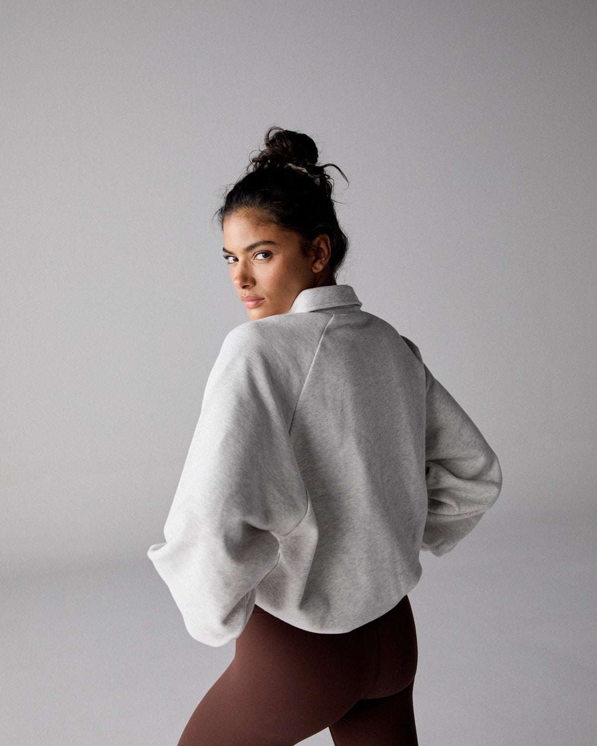 Slouchy Sweatshirt - Light Grey Melange