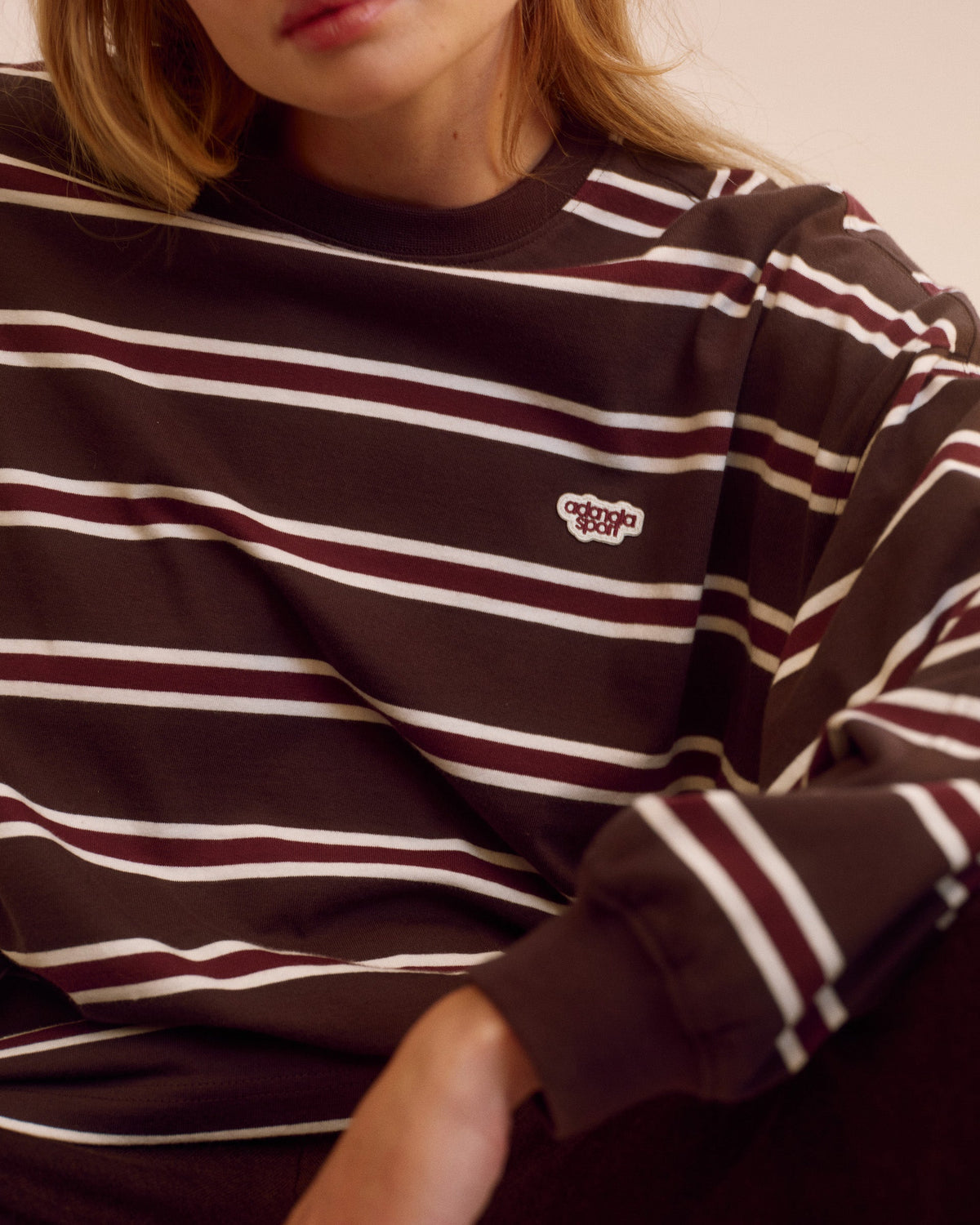 Stripe Long Sleeve T-shirt - Coffee Bean