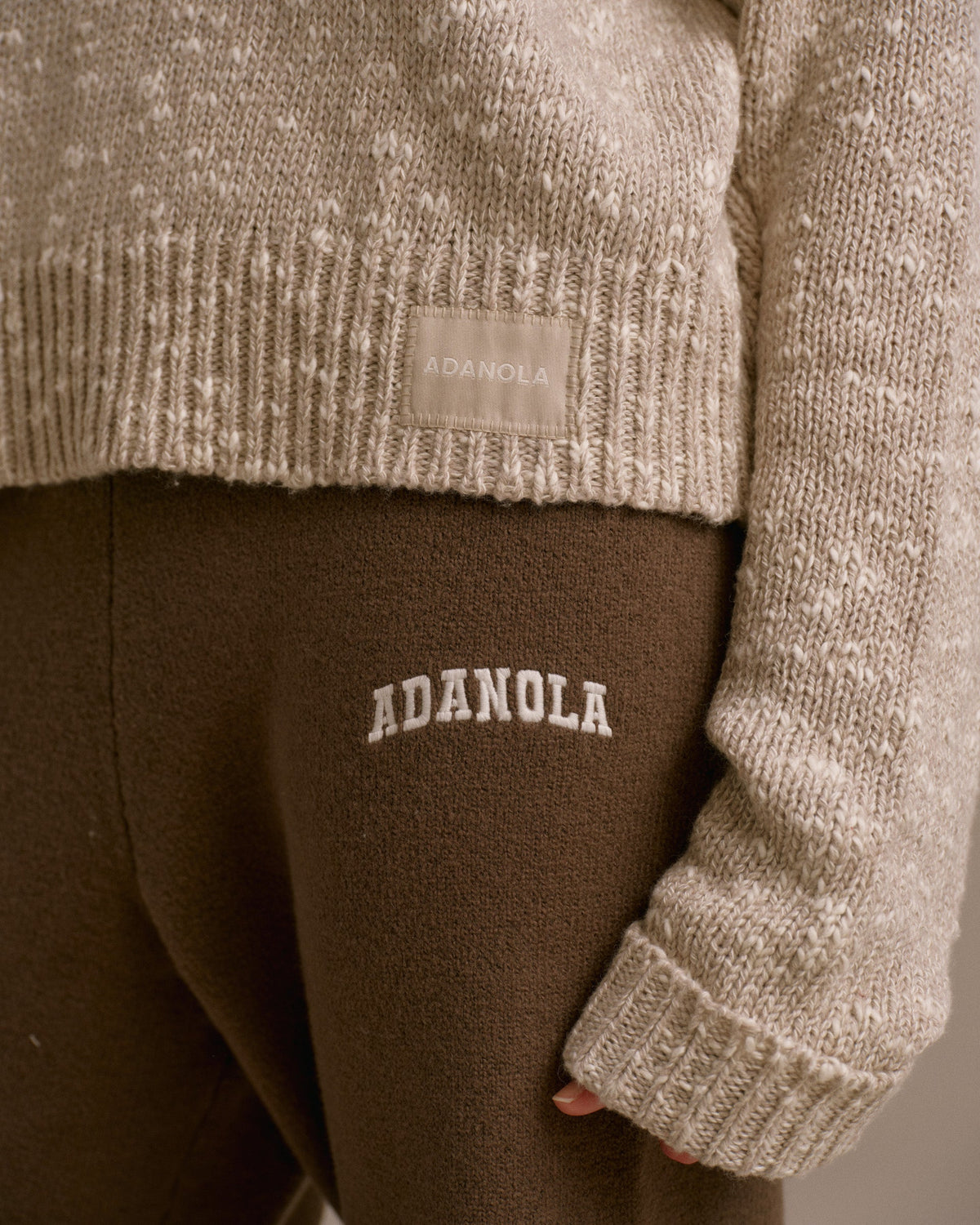 Textured Knit Oversized Sweatshirt - Stone