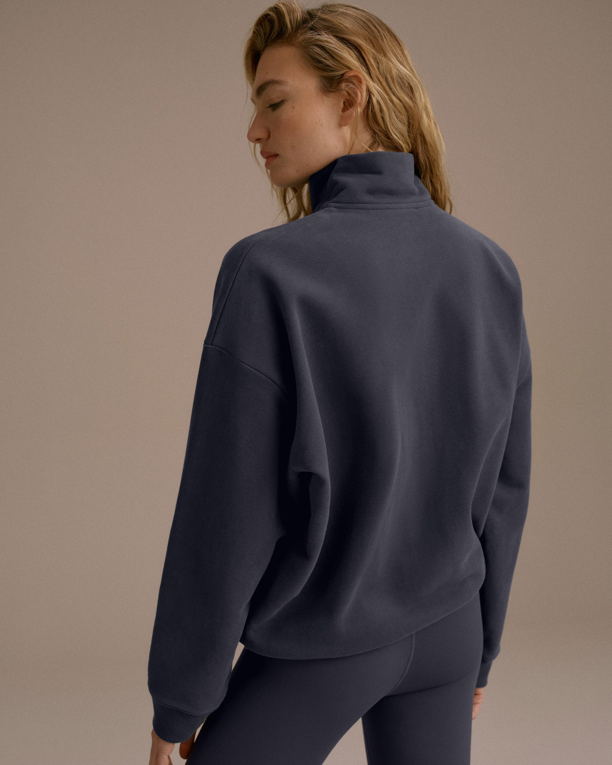 Oversized Full Zip Sweatshirt - Washed Midnight Blue