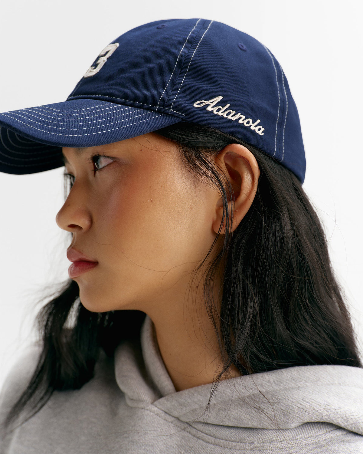 Contrast Stitch Cap - Navy Blue