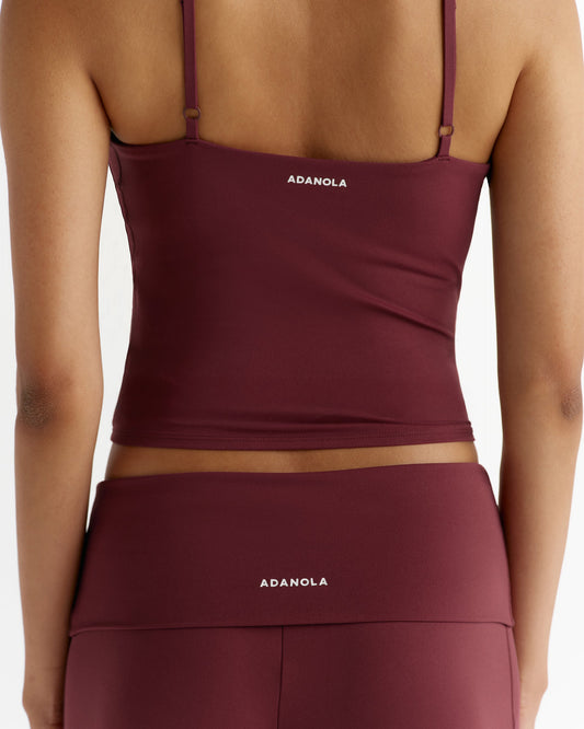 Skinny Strap Yoga Top - Damson