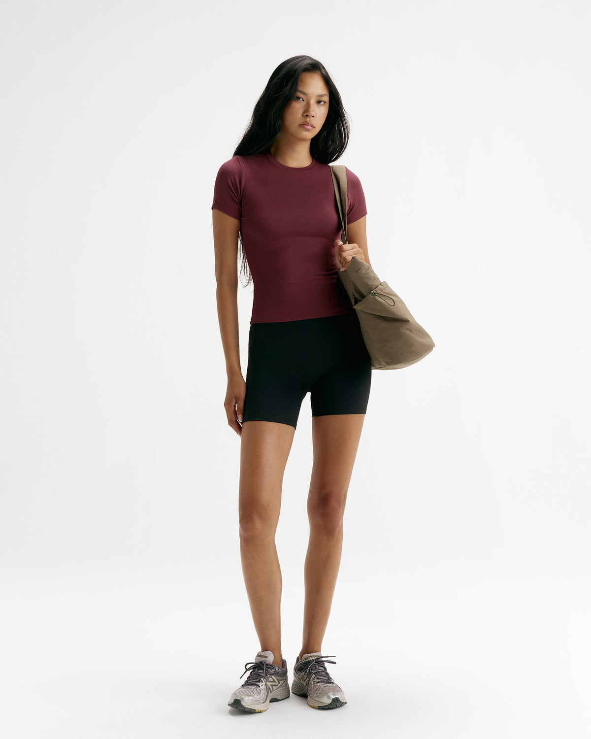 Modal Soft Short Sleeve Top - Damson