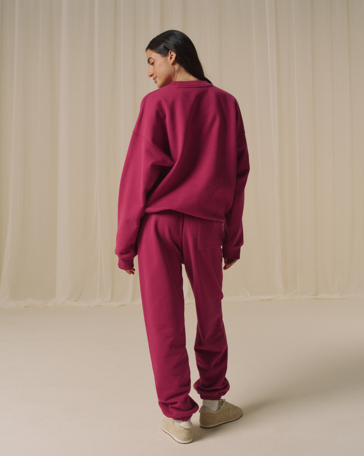 Oversized Sweatshirt - Berry Red