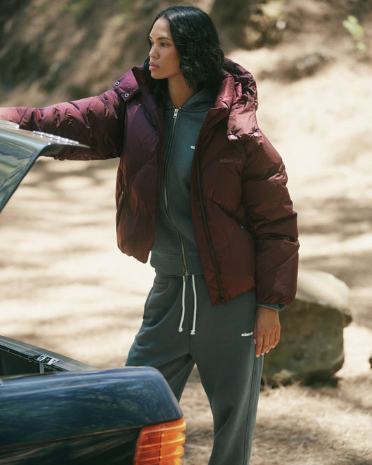 Diamond Down Puffer Jacket - Damson