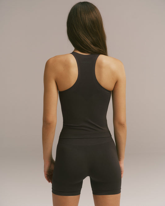 Seamless Racer Tank - Coffee Bean
