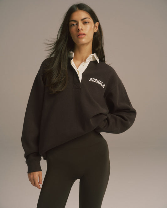 Oversized Rugby Top - Coffee Bean