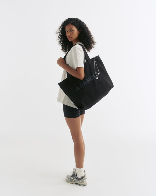 Branded Canvas Tote Bag - Black