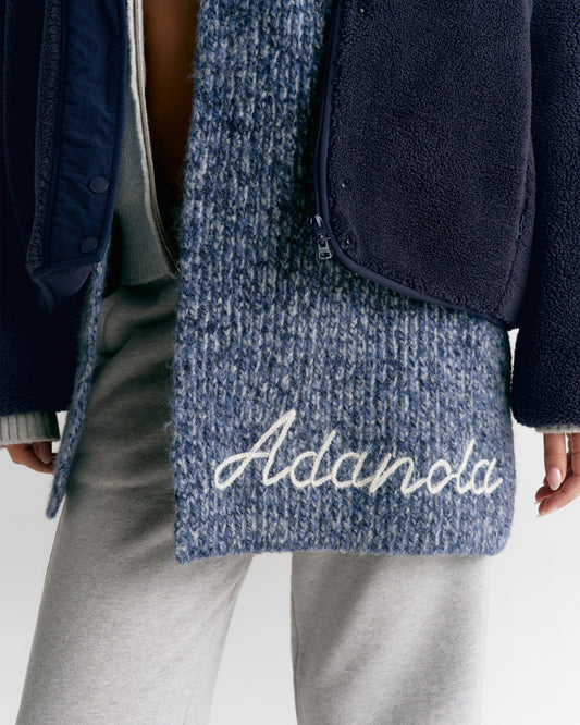 Knit Marl Scarf - Navy Blue