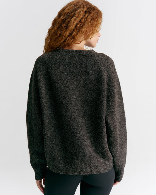 Oversized Knit Sweatshirt - Charcoal Grey