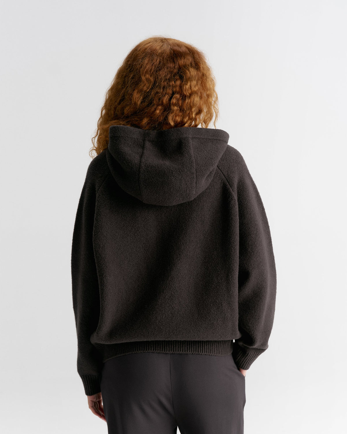 Oversized Knit Hoodie - Coffee Bean