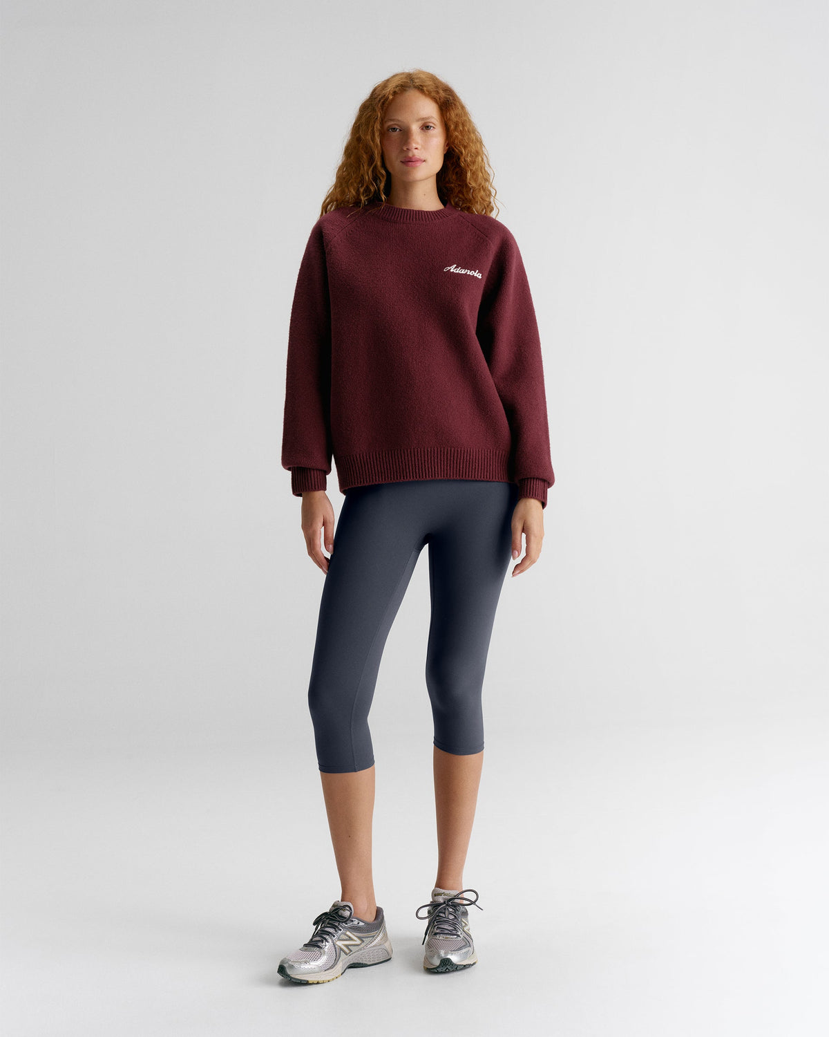 Oversized Knit Sweatshirt - Damson