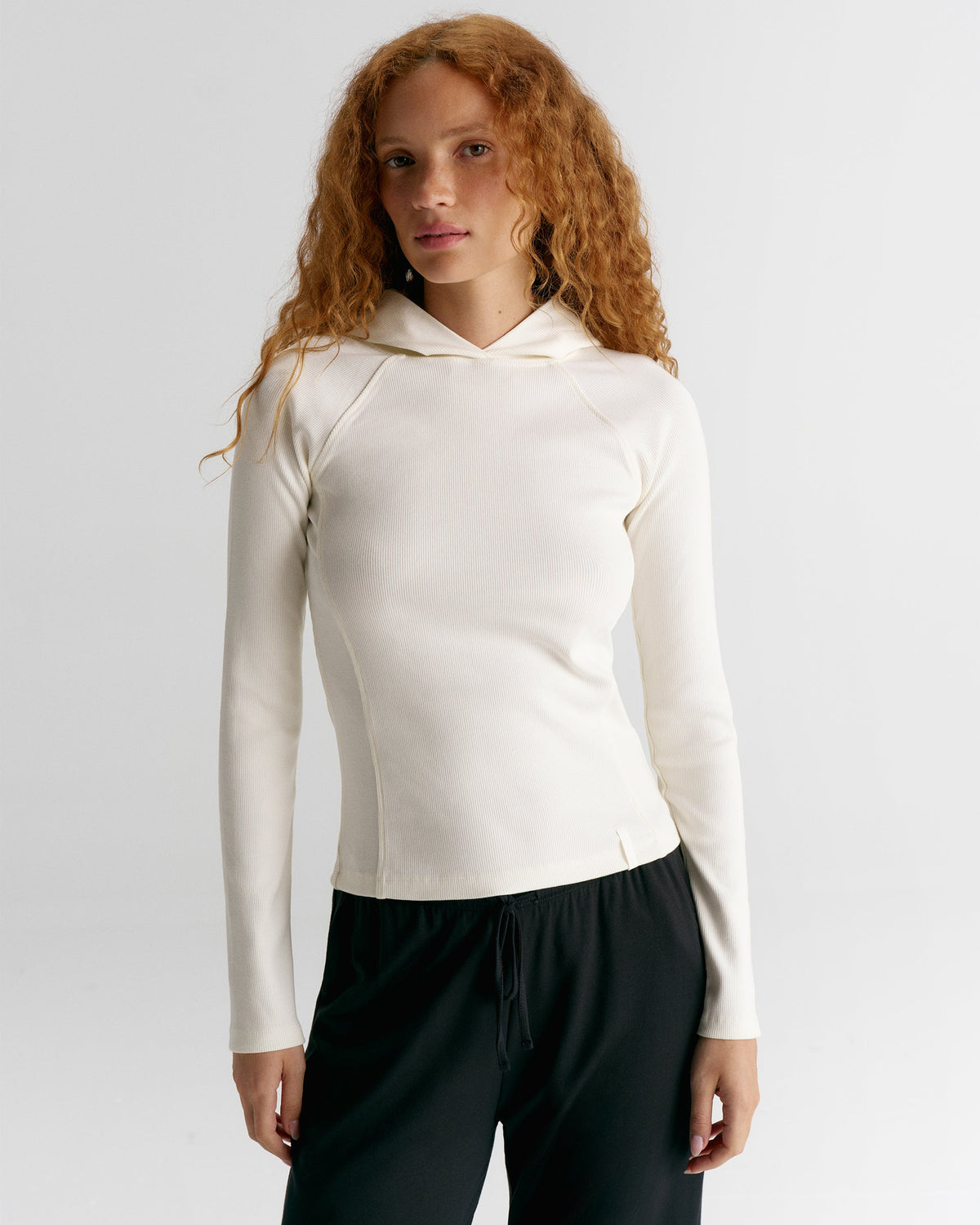 Modal Soft Hooded Top - Marshmallow White