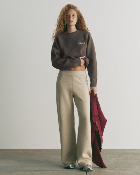 Knit Straight Leg Sweatpants - Oatmeal