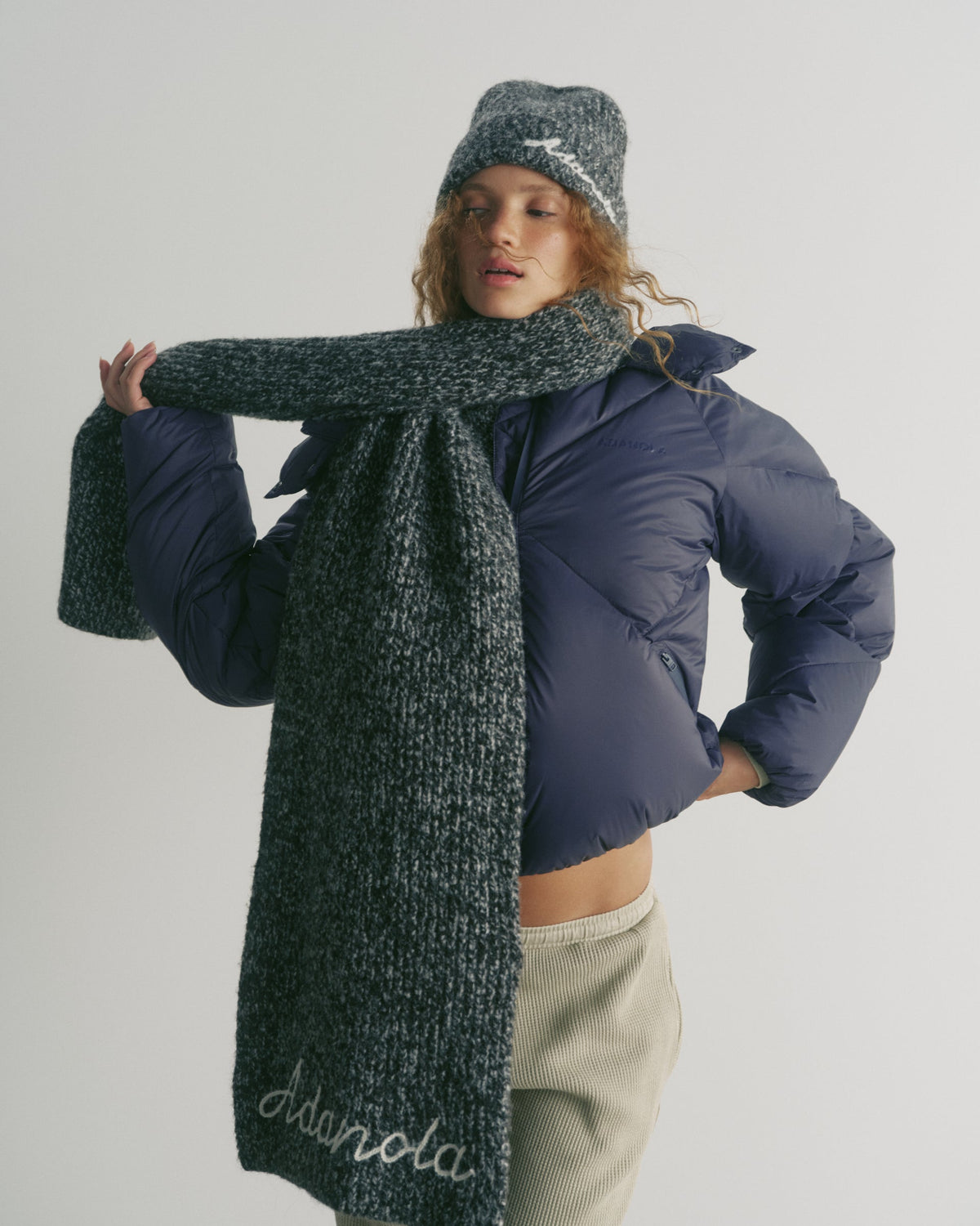 Knit Marl Scarf - Coffee Bean