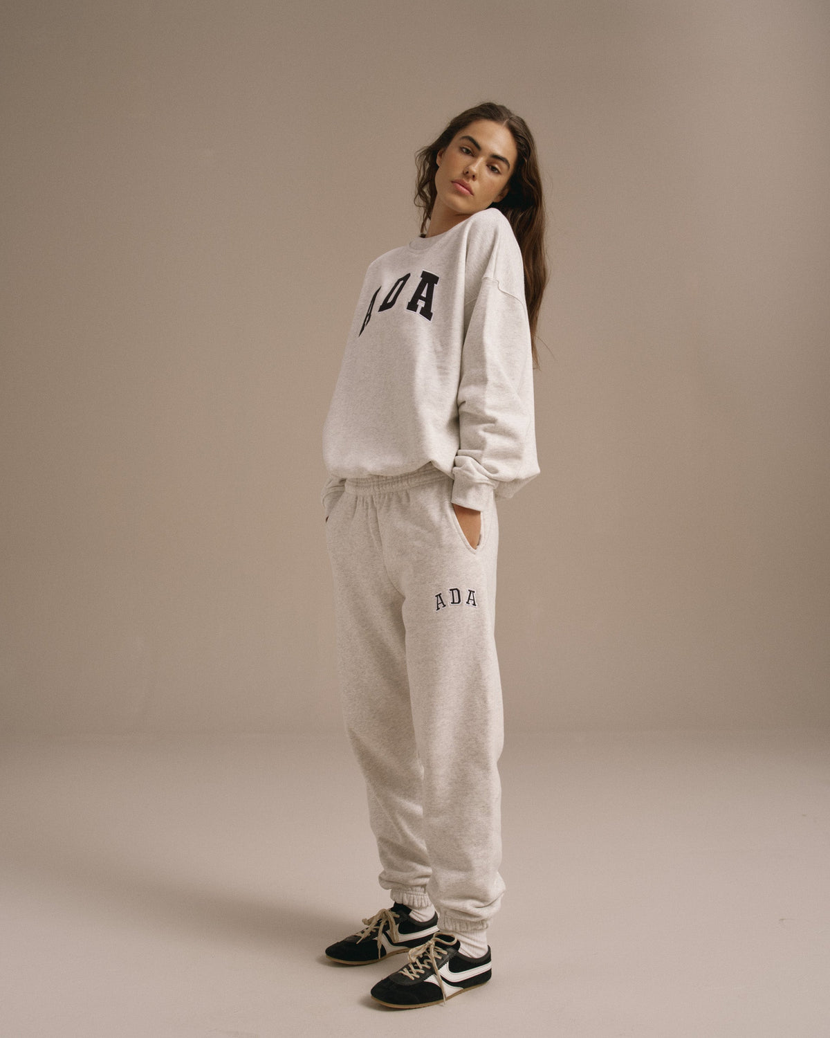 ADA Cuffed Sweatpants - Light Grey Melange