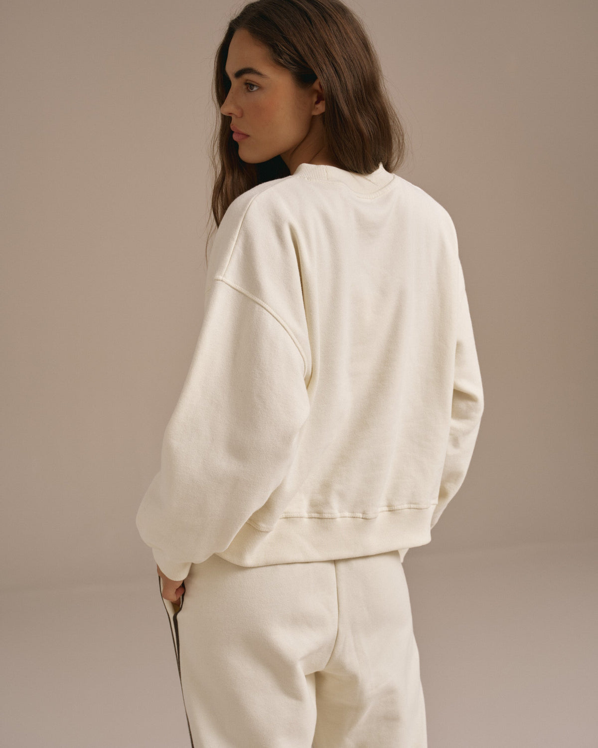 Loose Fit Sweatshirt - Marshmallow White